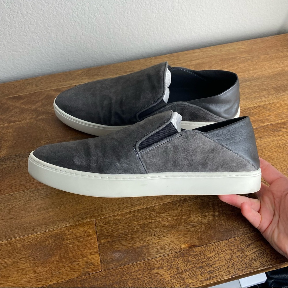 Vince Garvey Sneaker Grey Suede Pointed Toe Size 9.5.